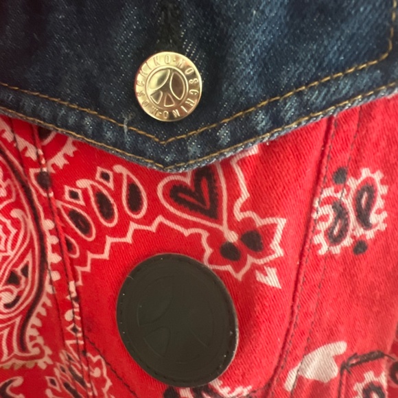 MOSCHINO JR BANDANA PRINT DENIM STYLE JACKET - Picture 2 of 6